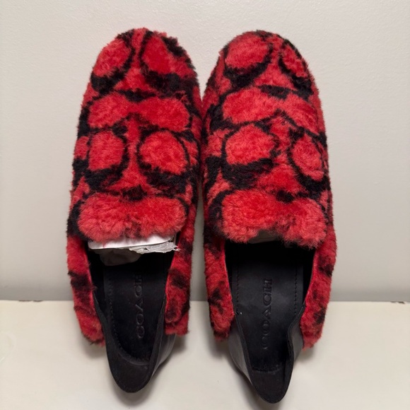 Coach Holly Signature Shearling Loafers Slipper Women’s Size 10 Raspberry Fur - Picture 5 of 10